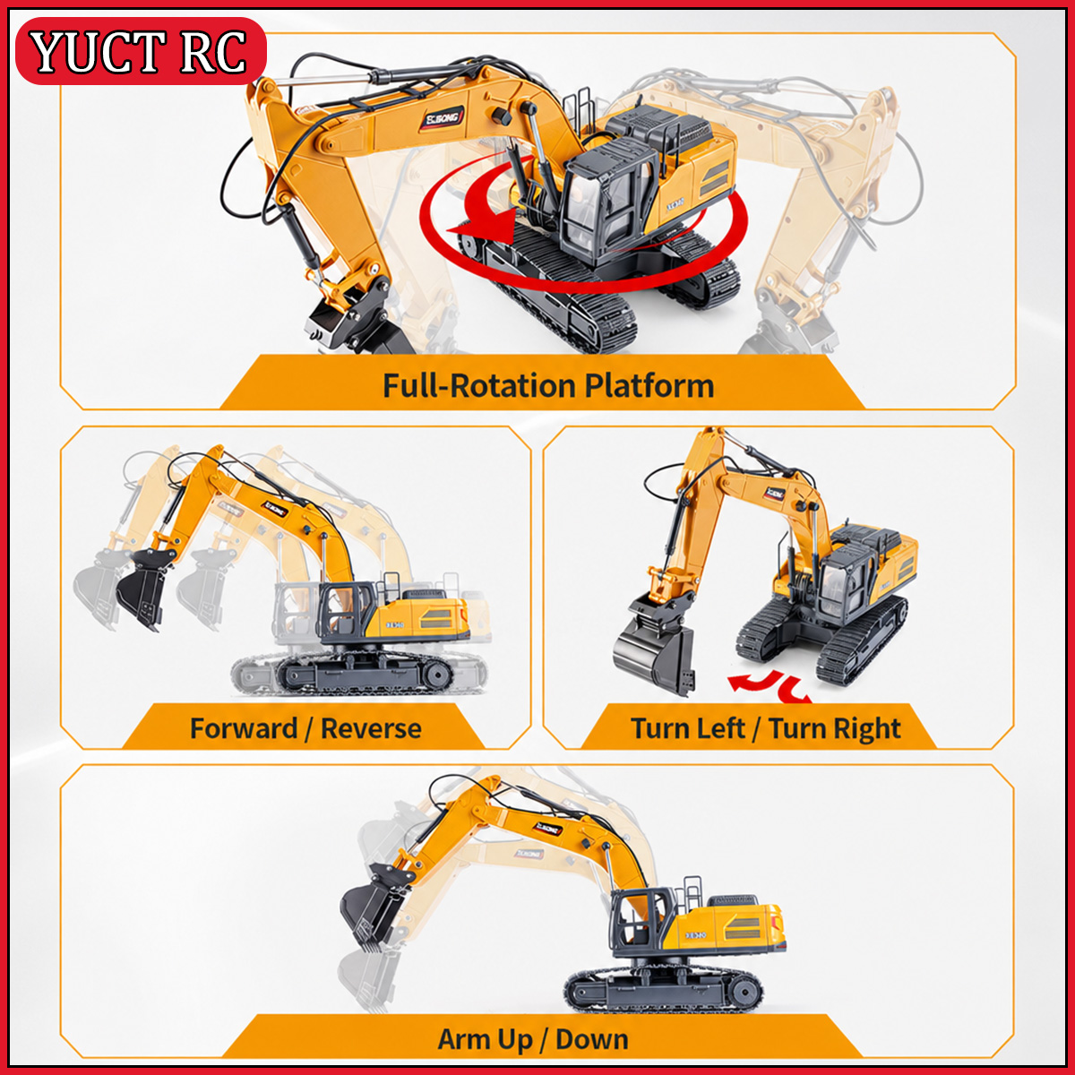 HUINA XCMG XE260 Excavadora RC - Rc Excavator Hobby reseña y precio