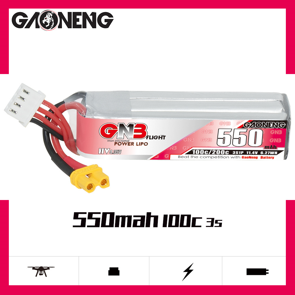 Batería Lipo GNB HV 11,4 V 550 - Fpv Racing Quadcopter reseña y precio