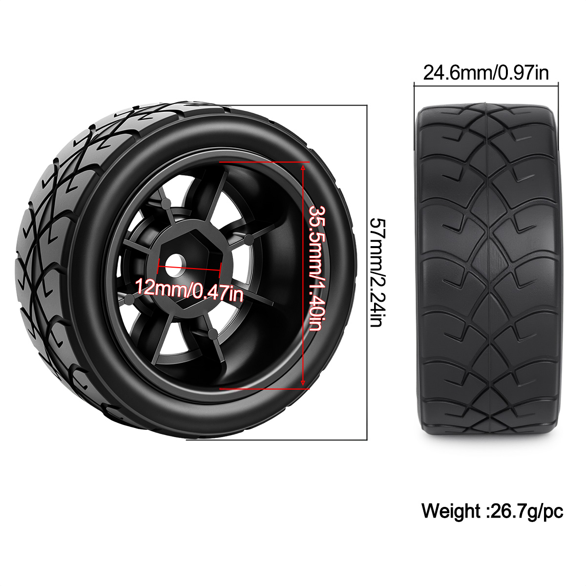 Ruedas de Plástico con Neumáti - Wheel Rim Rc reseña y precio