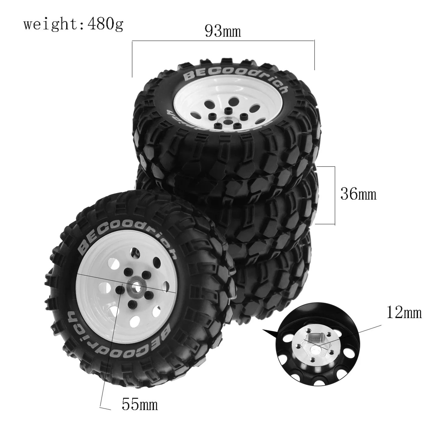 4 Uds 93mm Metal 1,9 
