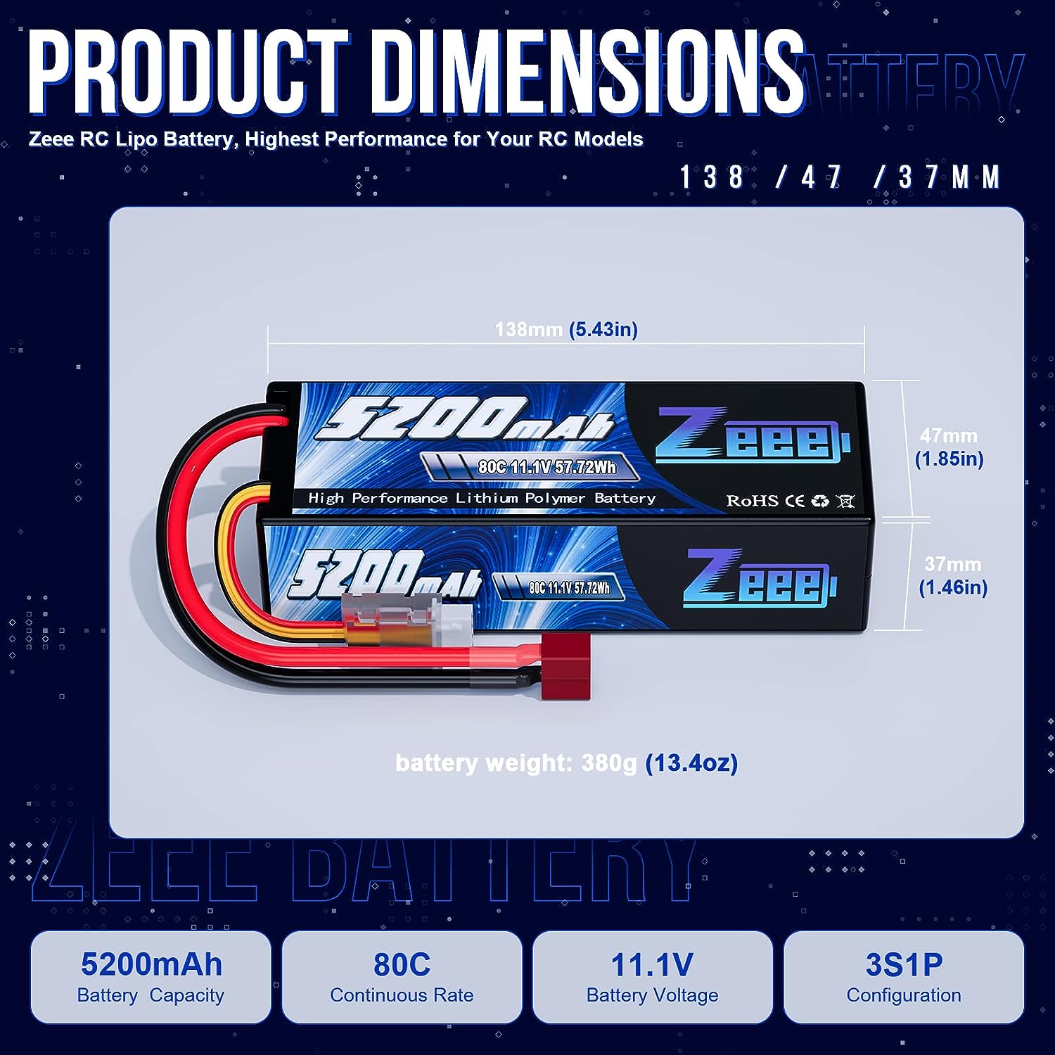 1/2 Uds Zeee 3S 5200mAh Lipo b - Rc Tire Foam Insert reseña y precio