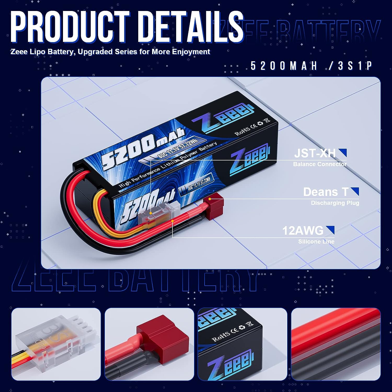 1/2 Uds Zeee 3S 5200mAh Lipo b - Rc Tire Foam Insert reseña y precio